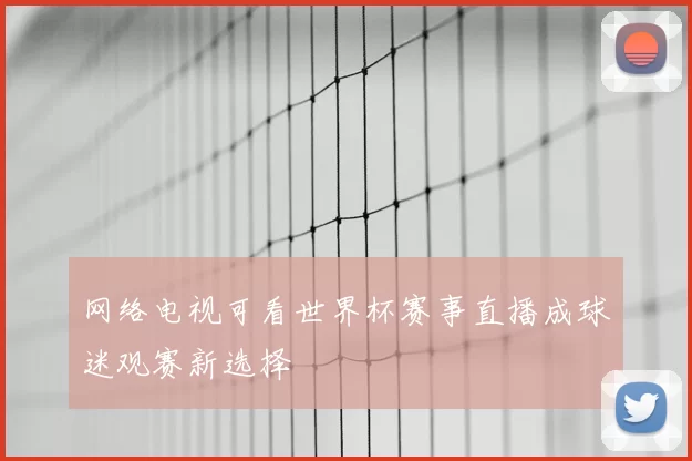 网络电视可看世界杯赛事直播成球迷观赛新选择